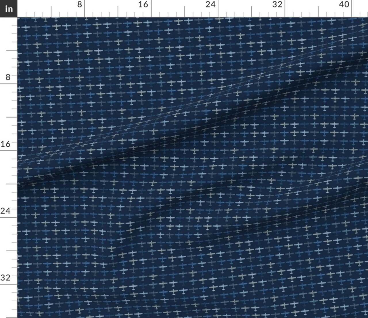 Small Scale Planes Airplane Aviation Pilot Aviator Blue And Gray Custom Printed Fabric by Spoonflower Various Fabrics by the Yard or Fat Quarter